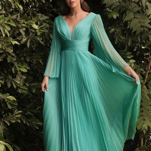 green emerald velvet dress Lola and The Boys Jade Feather Party Dress 10